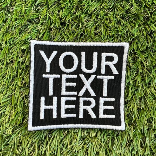 Square Patch 80x80mm – Customise Text with iron on backing Thumbnail