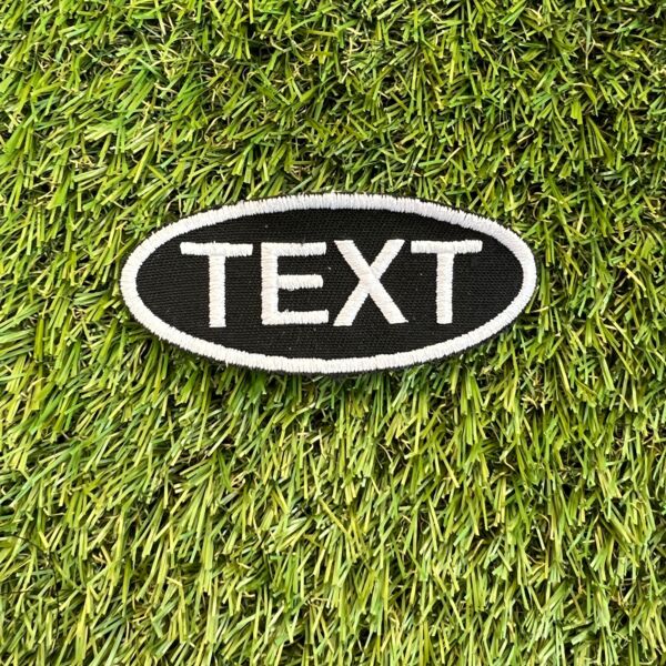 Oval Patch 90x40mm – Customise Text with iron on backing Thumbnail